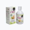 Bebida natural con fibra, edulcorante y ingredientes como cebolla, zanahoria y avena, en envase y ca.