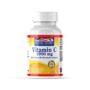 Vitamina C 1000 mg en cápsulas para fortalecer el sistema inmunológico y mejorar la salud.