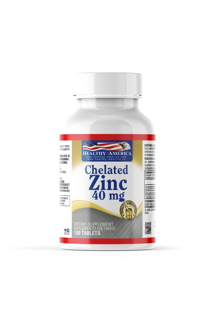 Suplemento de Zinc Quelado 40 mg en cápsulas para fortalecer el sistema inmunológico.