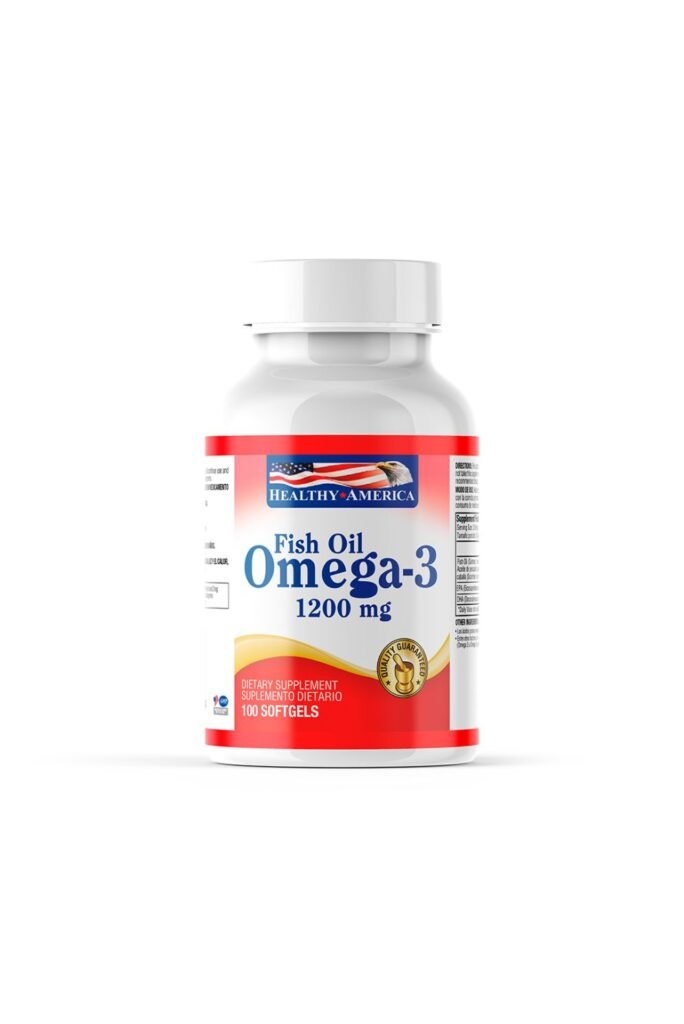 Aceite de Pescado Omega-3 1200 mg, suplemento para la salud cardiovascular y cerebral.