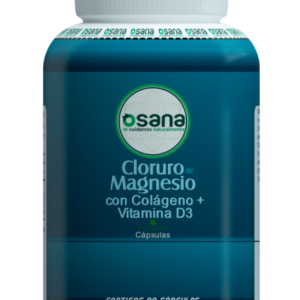 Suplemento de Cloruro de Magnesio con Colágeno y Vitamina D3 en cápsulas.