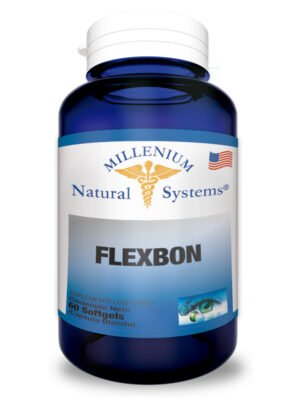 Cápsulas de Omega 3 1300mg en envase de Flexbon, suplemento para salud cardiovascular y cerebral.
