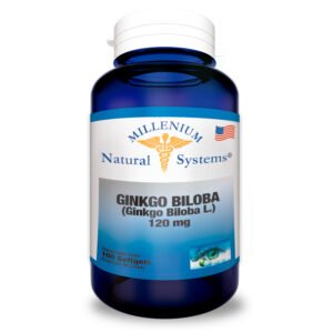 Suplemento de Ginkgo Biloba 120 mg en cápsulas blandas, 100 unidades.