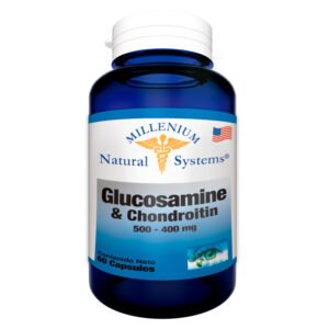 Suplemento de Glucosamina y Condroitina en cápsulas para articulaciones.