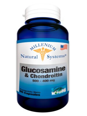 Suplemento de Glucosamina y Condroitina en cápsulas para articulaciones.