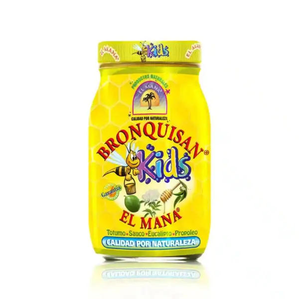 Cápsulas de Bronquisan Kids con ingredientes naturales para niños.